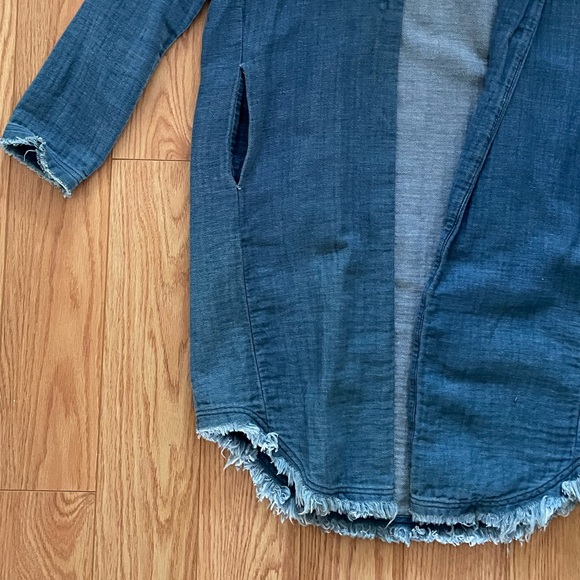Zara Chambray Long Duster Jacket - Picture 2 of 5